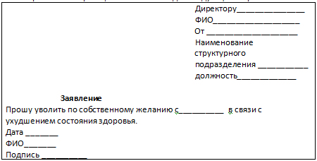 По желанию как писать. Заявление на увольнение по собственному по состоянию здоровья. Заявление об увольнении по состоянии здоровья форма. Заявление по состояние здоровы. Образец увольнения по состоянию здоровья.